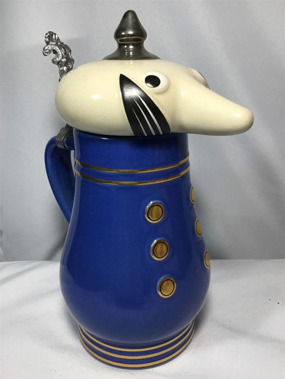 Lot 182: German Beer Stein Policeman Measures 10 inches tall