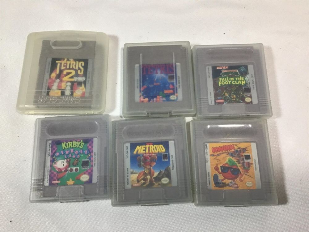 Lot 190: Gameboy Games (6) Tetris, Kirby, Metroid 2, Kwirk, Teenage Mutant Ninja Turtles