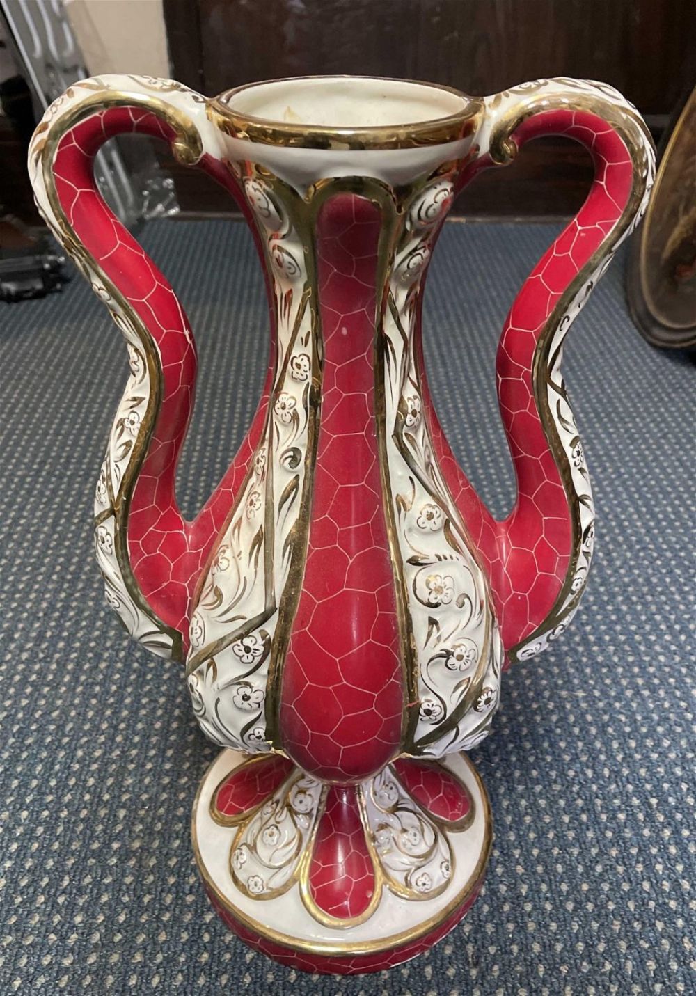 Lot 156: Vintage Italian Capitamonti style vase. Been repaired at base, hard to see!