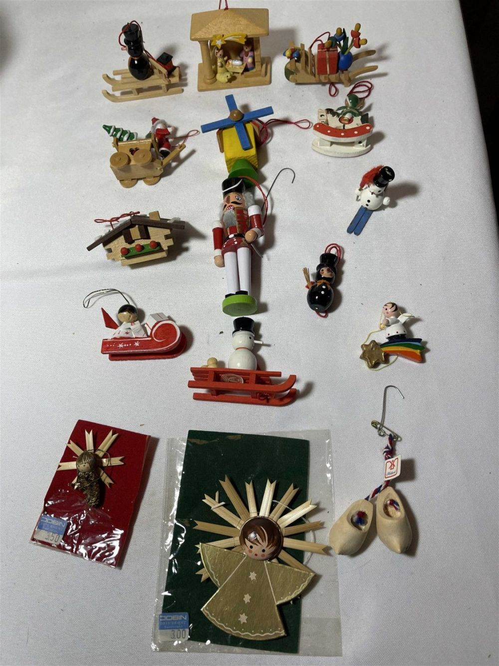 Lot 159: Collectible Christmas ornaments from Switzerland, Germany and Holland.