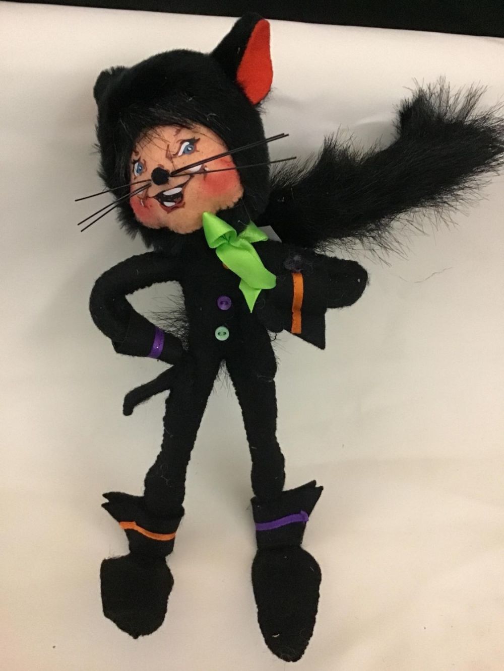 Lot 170: Annalee Mouse in Black Cat Costume Measures 9 inches tall