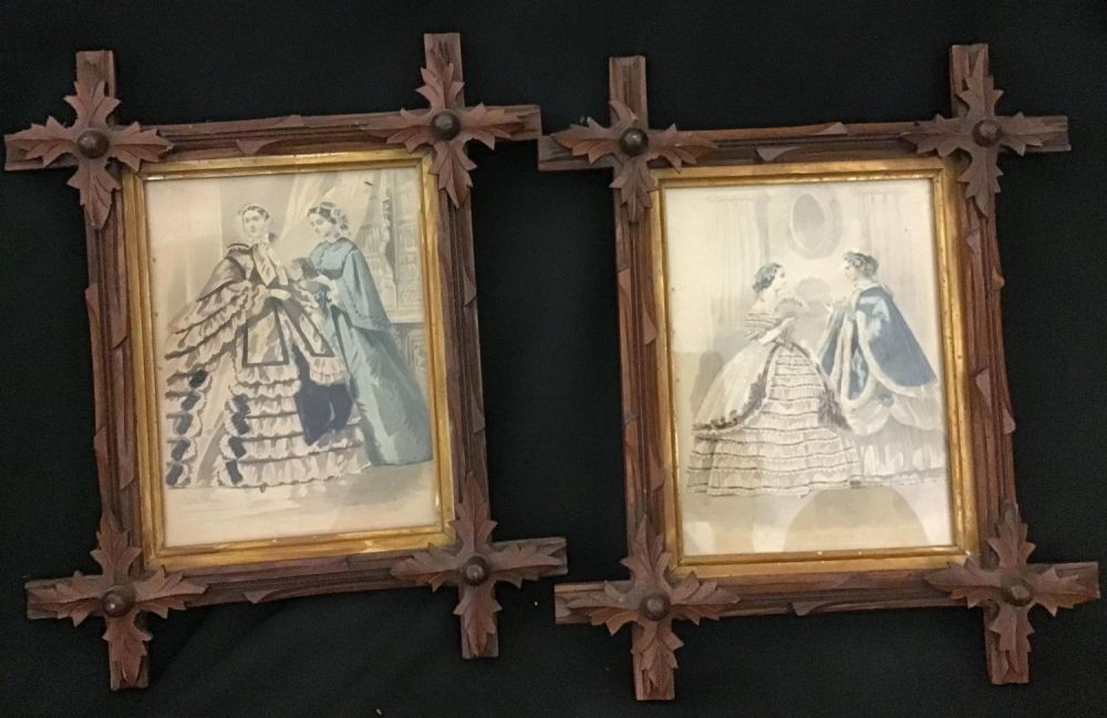 Lot 179: Framed Victorian Art Each measures 13x11 inches