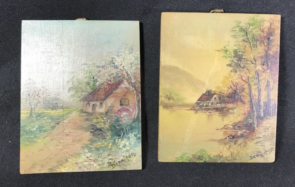 Lot 189: Dennison HP Signed Art Pieces (2) Each measures 4.5x3.5 inches