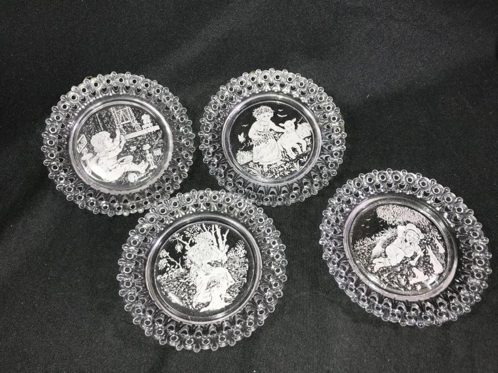 Lot 193: Victorian Nursary Rhyme Child Plates (4) Each measures 5.5 inches diameter