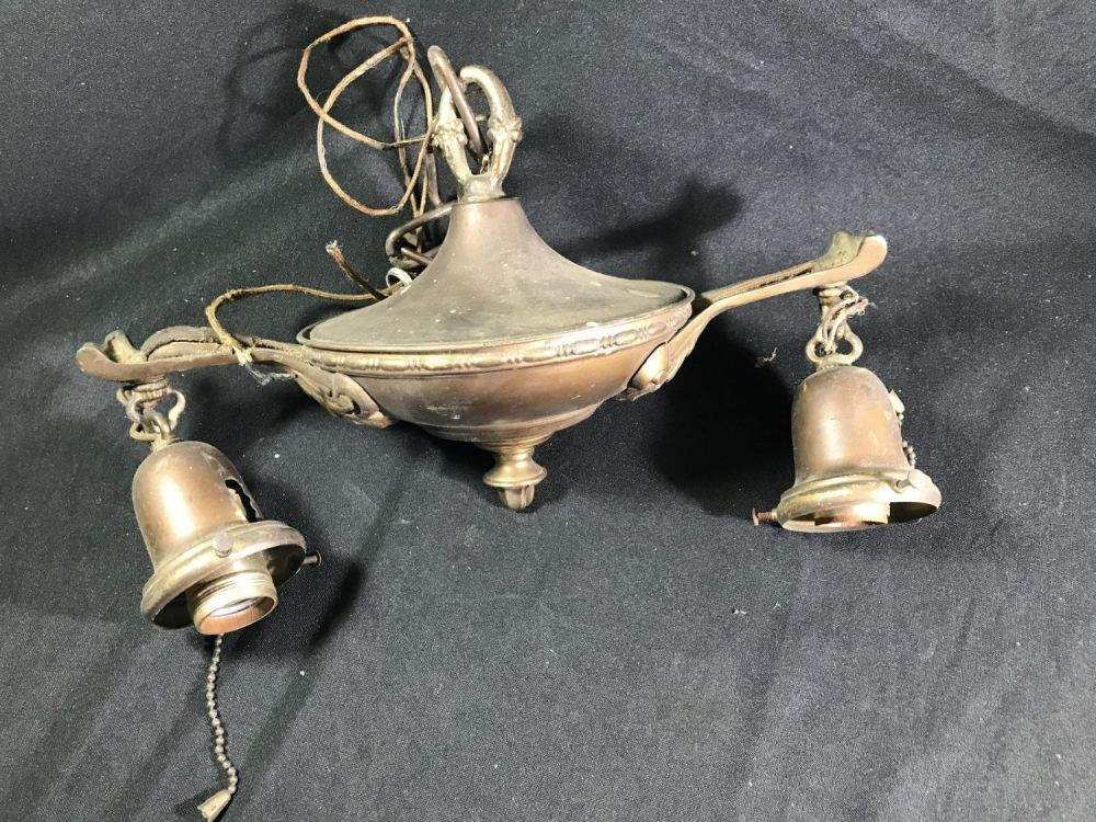 Lot 208: Vintage Pan Chandelier Measures 13 inches wide