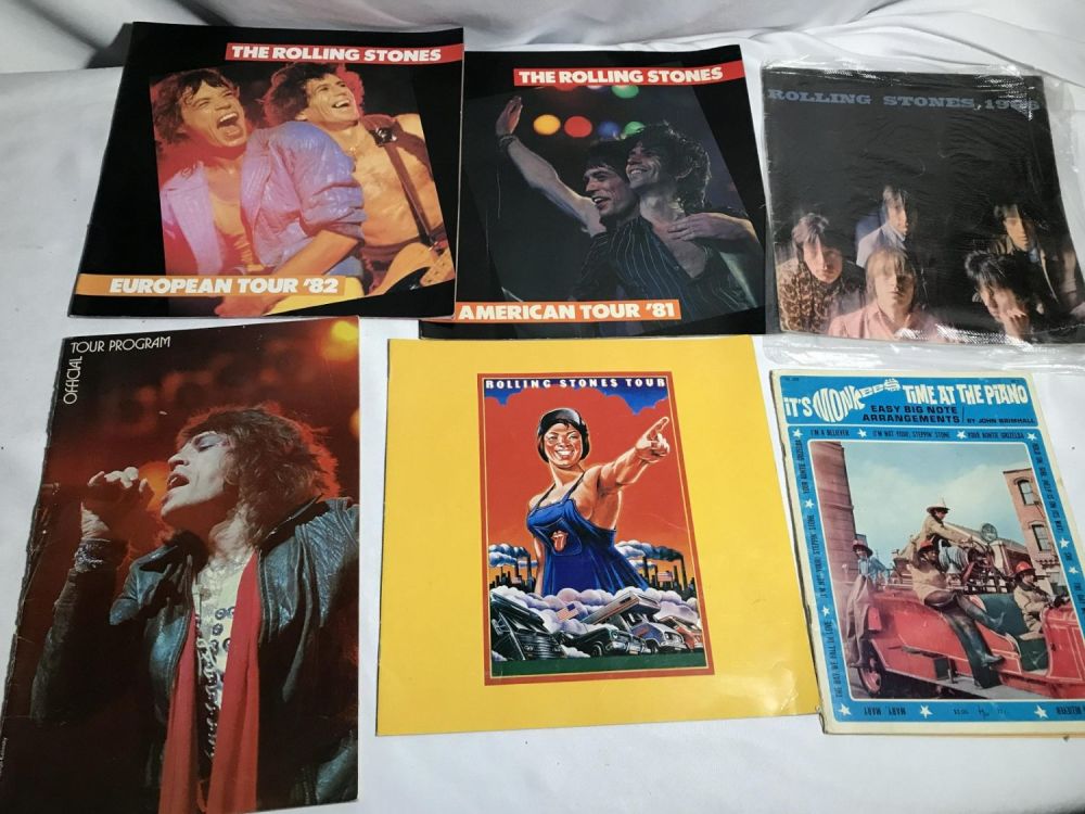 Lot 218: The Rolling Stones Tour Programs With The Monkees Piano Arrangements