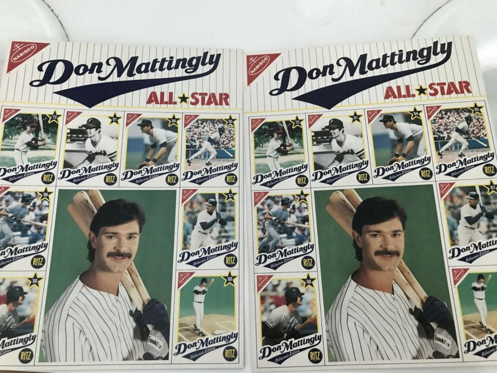 Lot 229: Don Mattingly Nabisco Cards Uncut 2 total