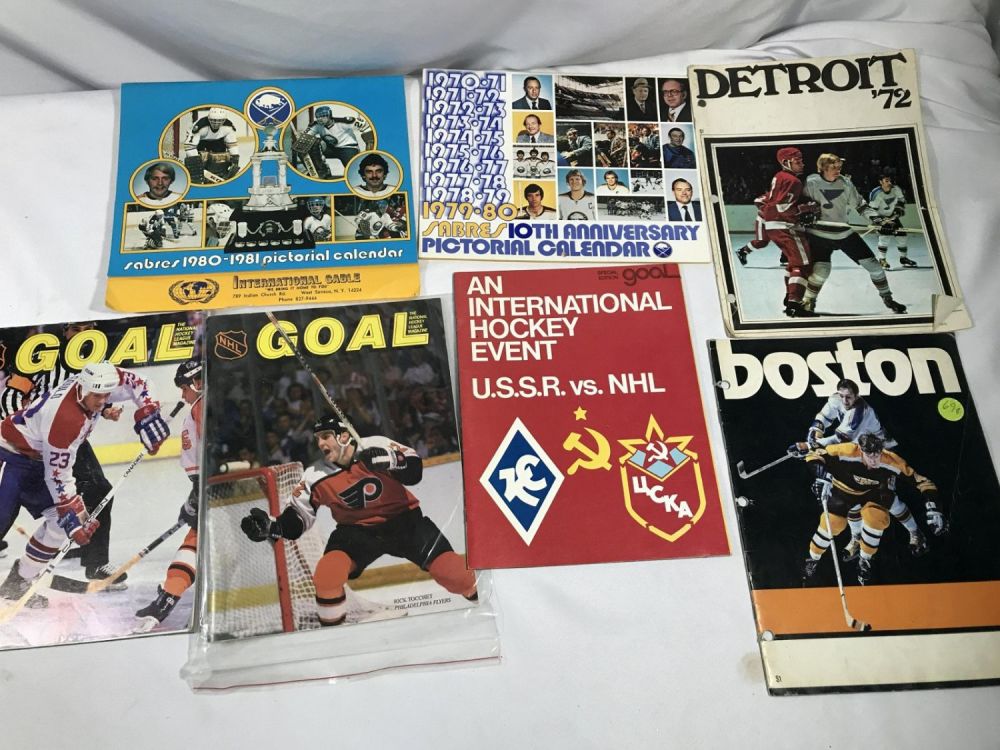 Lot 236: NHL Magazines & Sabres Calendars 5 magazines & 2 calendars
