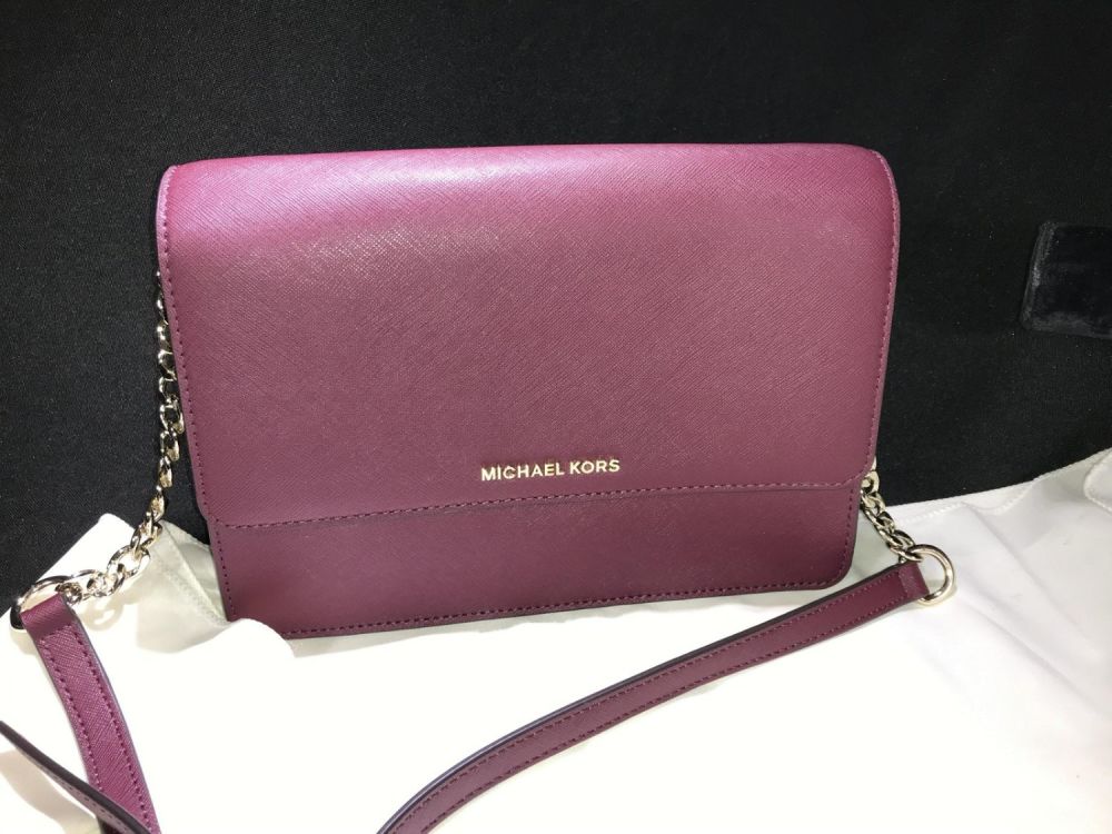 Lot 163: Michael Kors Merlot Purse w/ Shoulder Strap .
