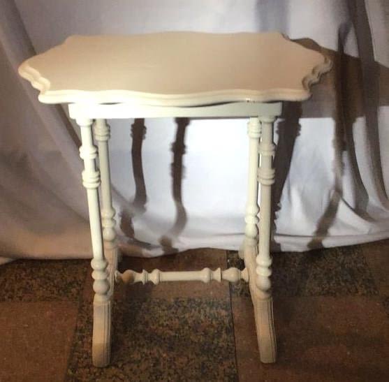 Lot 151: Vintage White Table stand