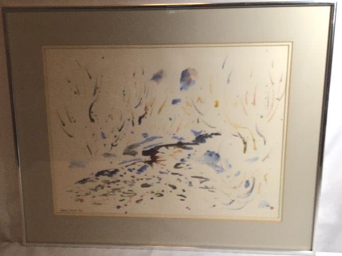 Lot 160: Creek Bend # III Original Abstract by Bruce Blair 1978 Measures H  21 x L 26