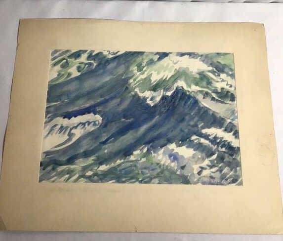 Lot 164: Original â€œSea Rhythm â€œ 1932 Watercolor By Ethelyn Pratt Cobb Measures H 15 1/2 x L 19