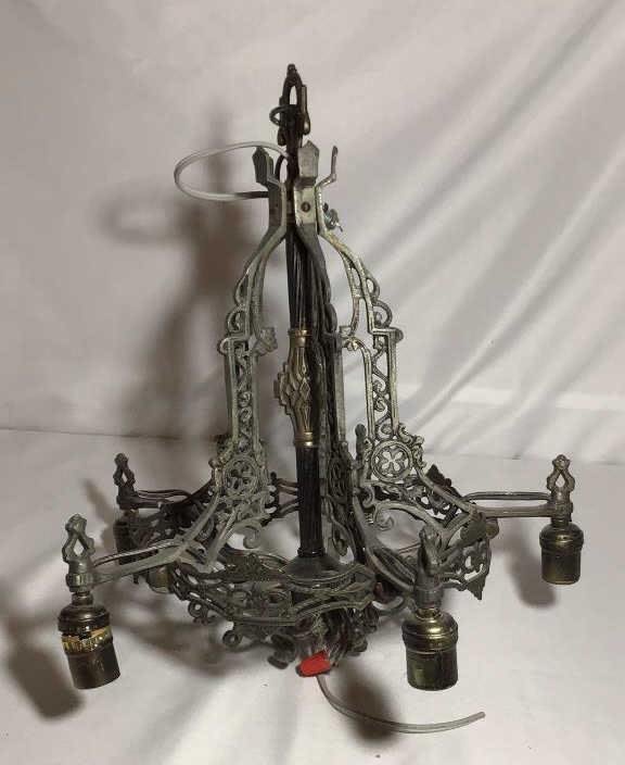 Lot 168: Vintage Chandelier Parts Measures H 20â€™ x L 17