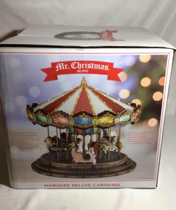 Lot 170: Mr. Christmas Marquee Carousel Measure 18" Squ.
