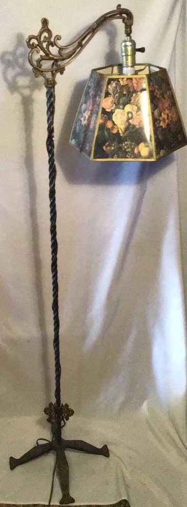 Lot 186: Vintage Poll Lamp -Iron H 57â€™ .This piece needs to be picked up directly and cannot be shipped!