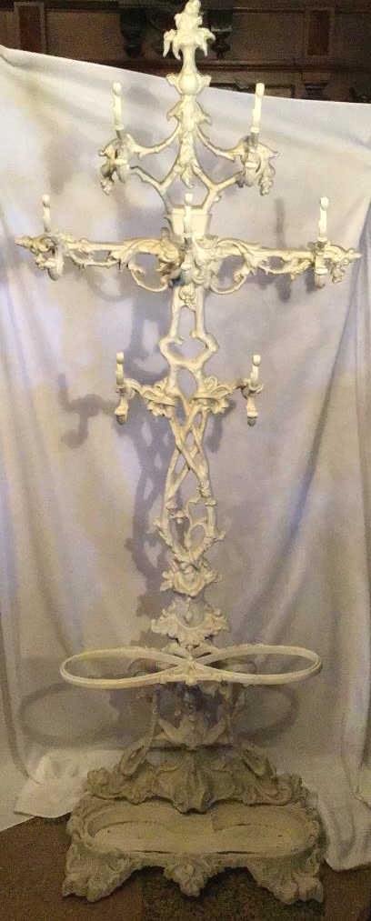 Lot 194: Vintage Cast Aluminum Hall Tree Grat