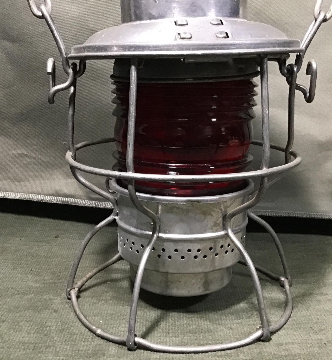 Lot 31 Penn Central Railroad Lantern Red Glass . The Lodge Auction House