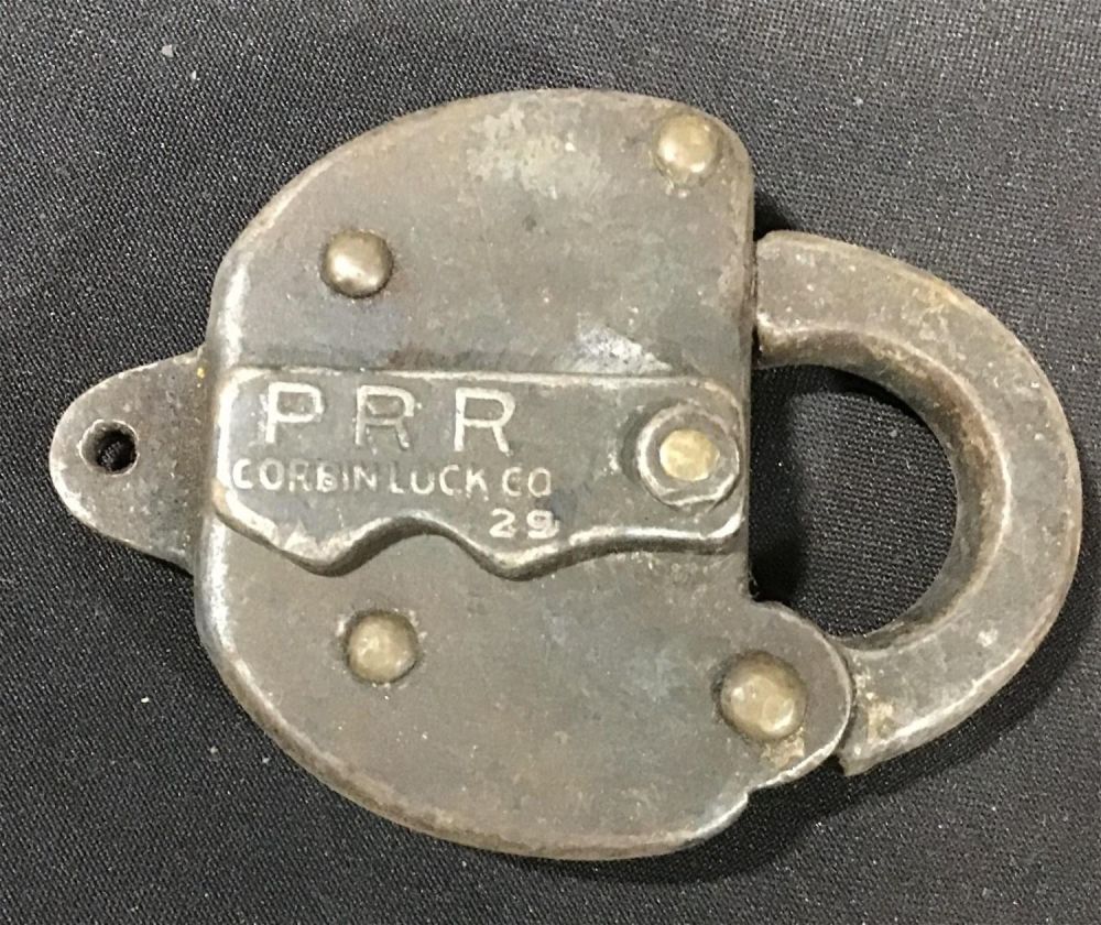 Lot 244: Vintage Penn Railroad Corbin Lock # 29 .