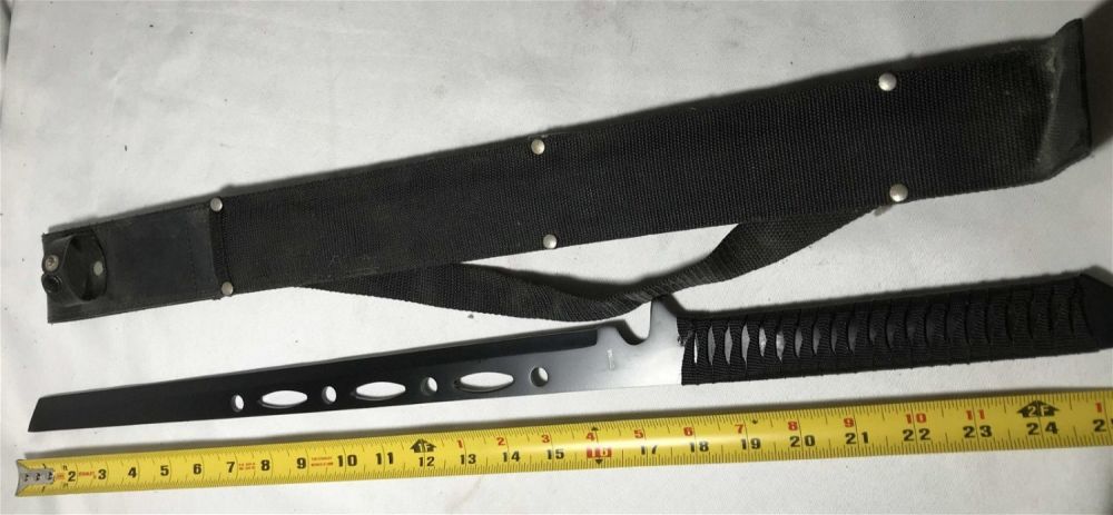 Lot 195: Sword with nylon scabbard & Handle .