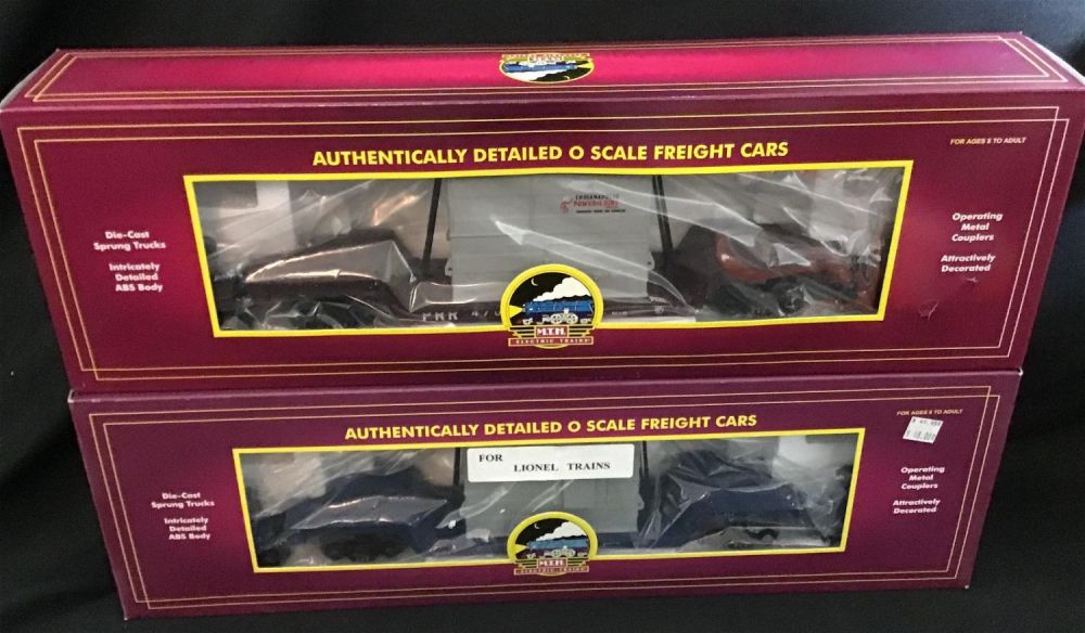 Lot 177: MTH Electric Trains O Scale Depressed Rail Car w/ Transformer Lot of  2 Pennsylvania 20-98122 Nickel