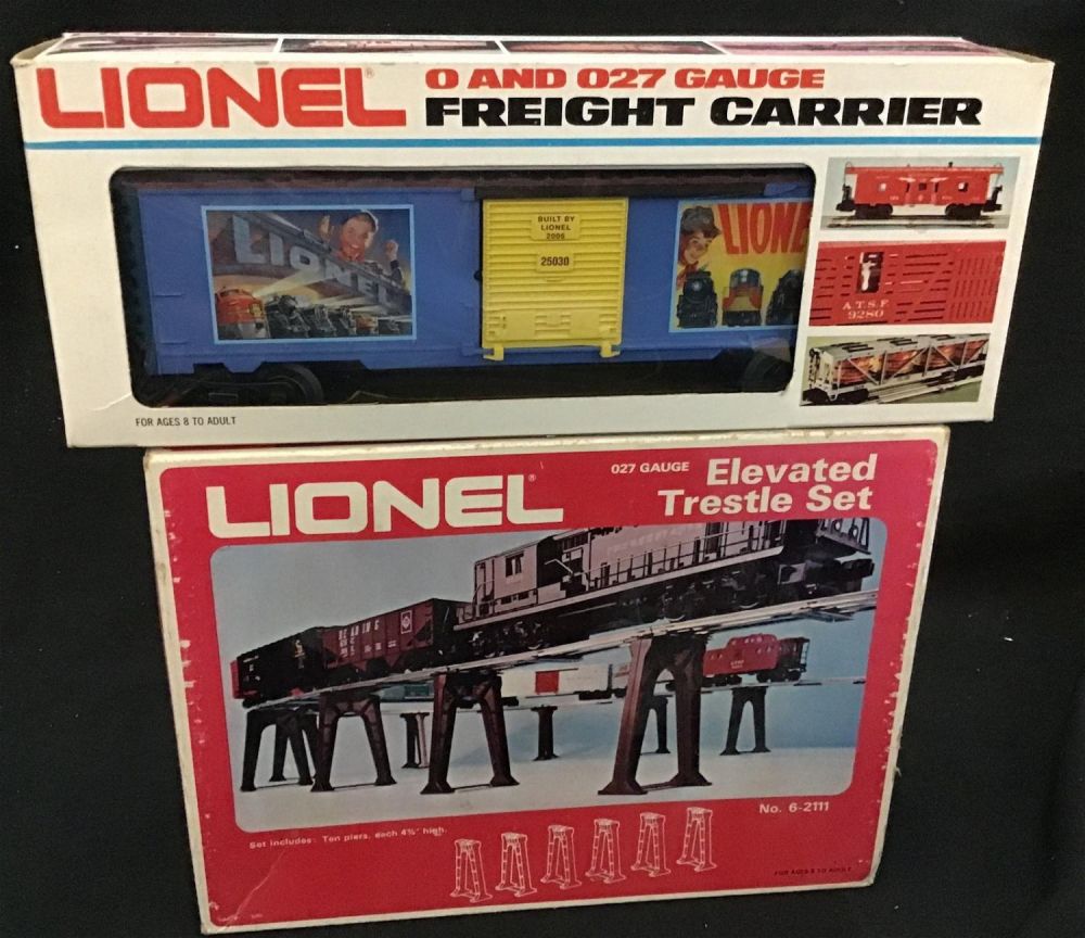 Lot 240: Lionel O Scale Lot Boxcar Elevated Trestle Set 25030