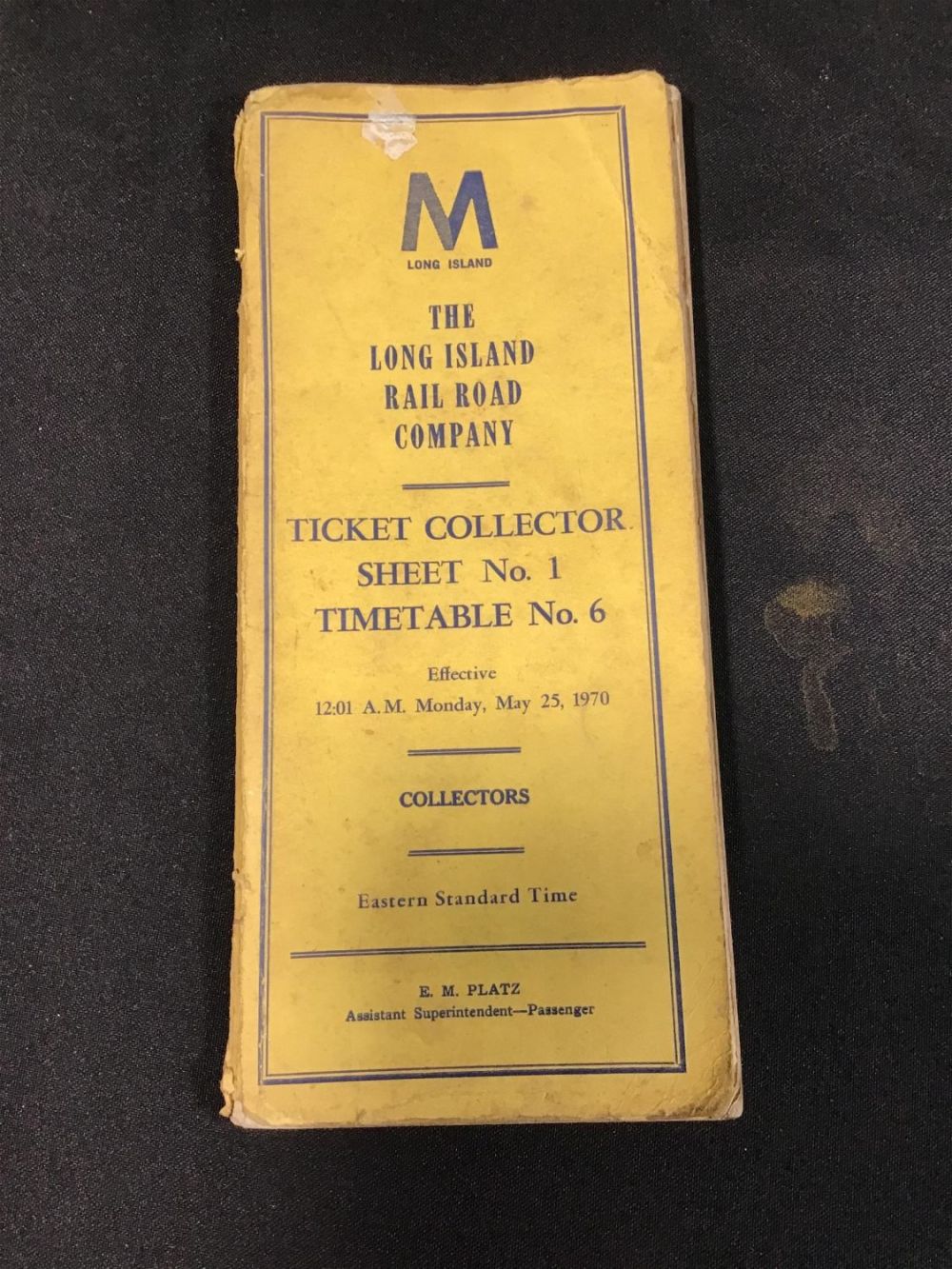 Lot 171: Long Island RR Ticket Collector Timetable .