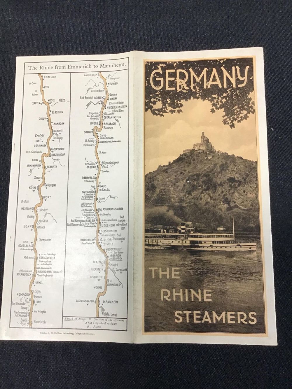 Lot 172: Germany Rhine Steamer Pamphlet .