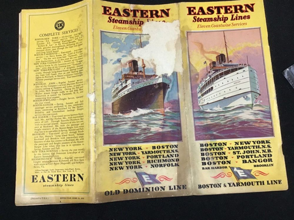 Lot 173: Eastern Steamship Lines Booklet .