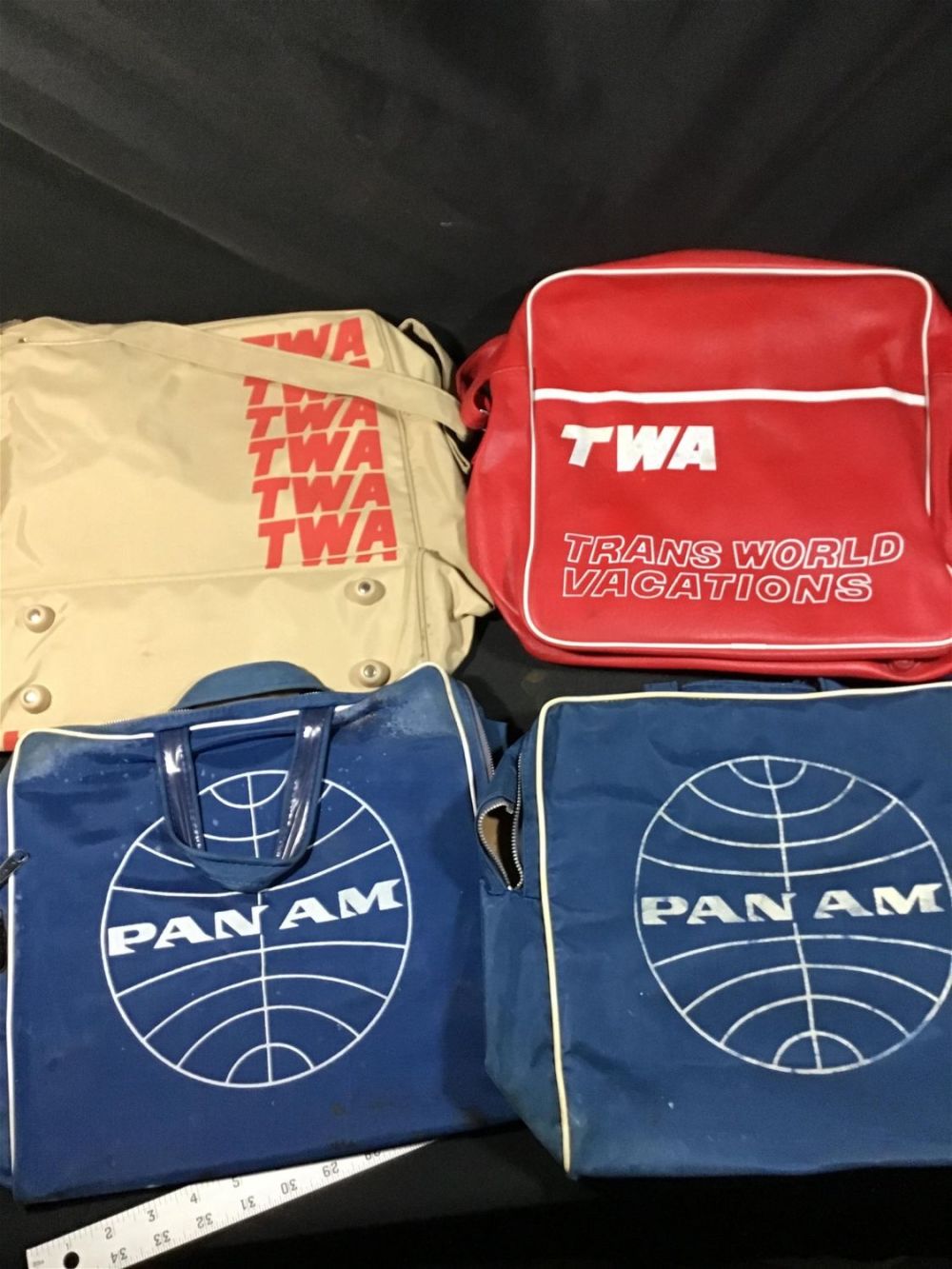 Lot 182: TWA & Pan Am Bags (5) .