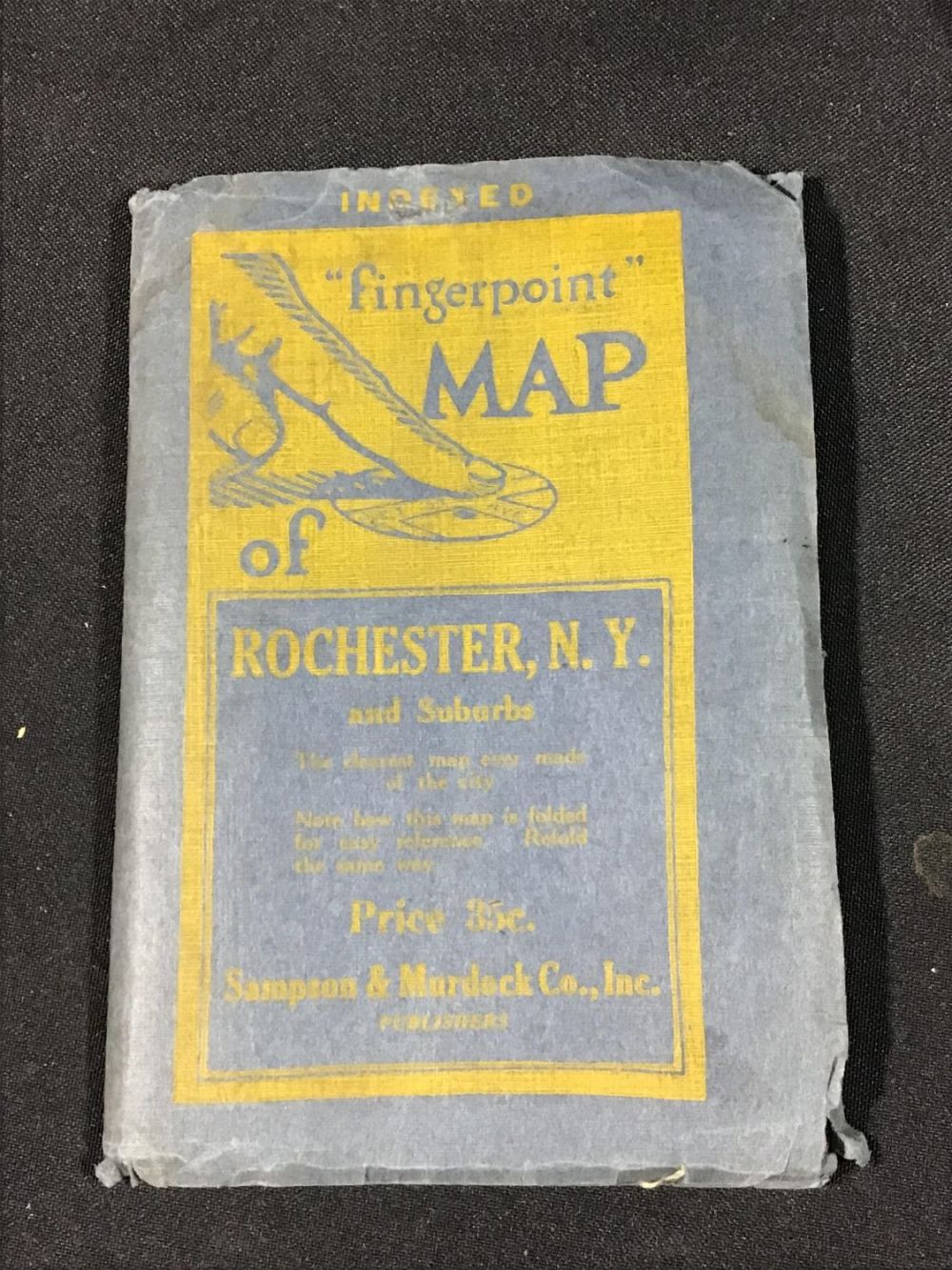 Lot 185: 1928 Rochester NY Fingerpoint Map .