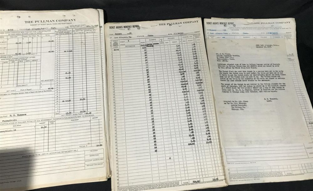 Lot 207: The Pullman Co. Typed Reports .