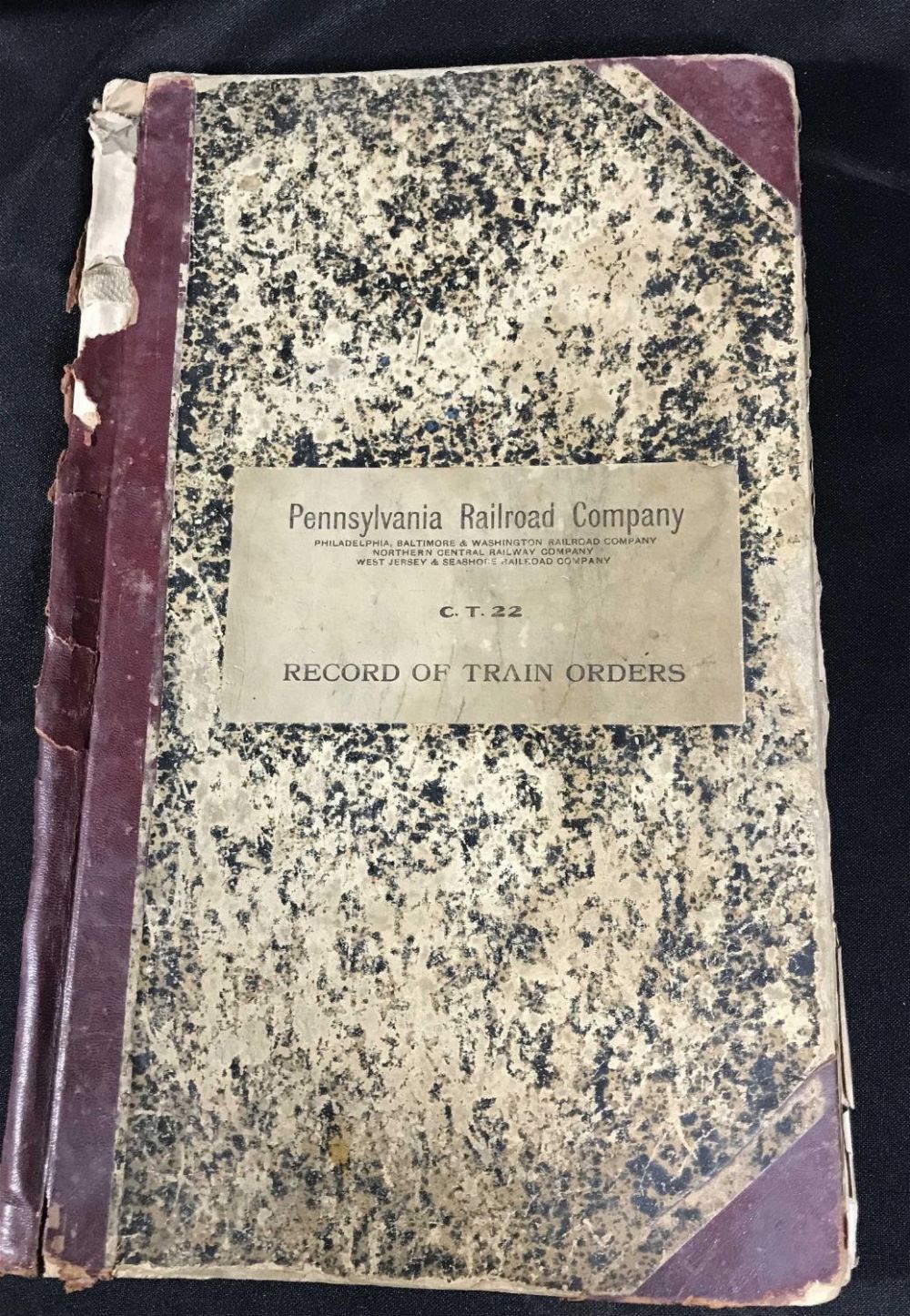 Lot 213: Pennsylvania RR Co. Record of Train Orders .