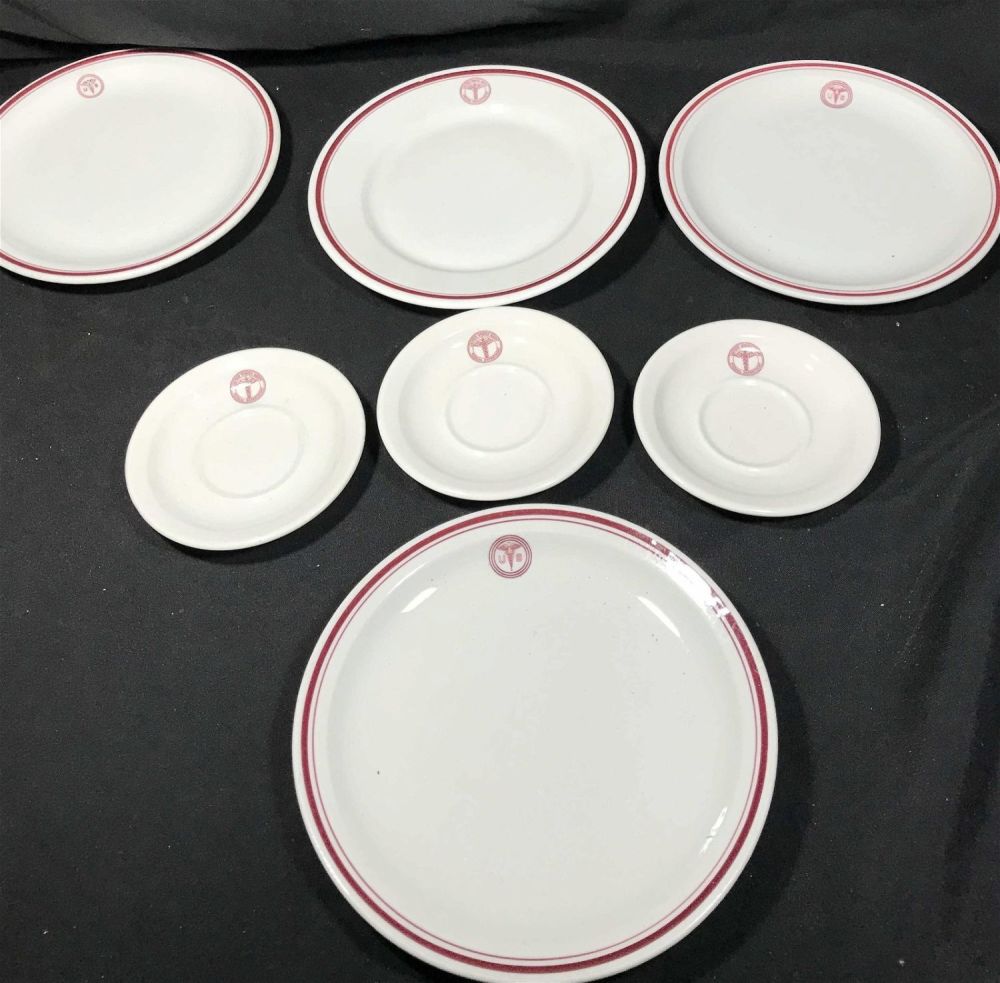 Lot 233: US Army Medical Dept Plates 4 big plates 9" diameter  3 saucers 5.5 inch diameter
