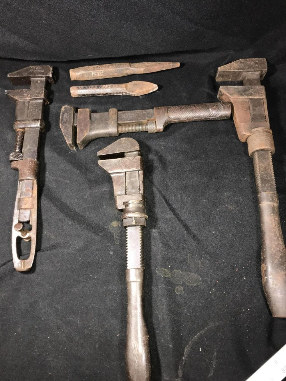 Lot 242: Vintage NYC Wrenches & Stakes 1 wrench is P & L ER