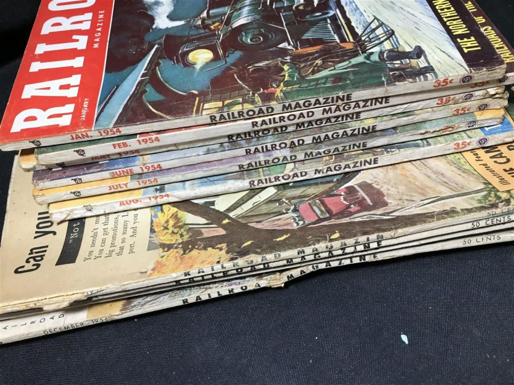 Lot 256: Railroad Magazine 1954 collection .