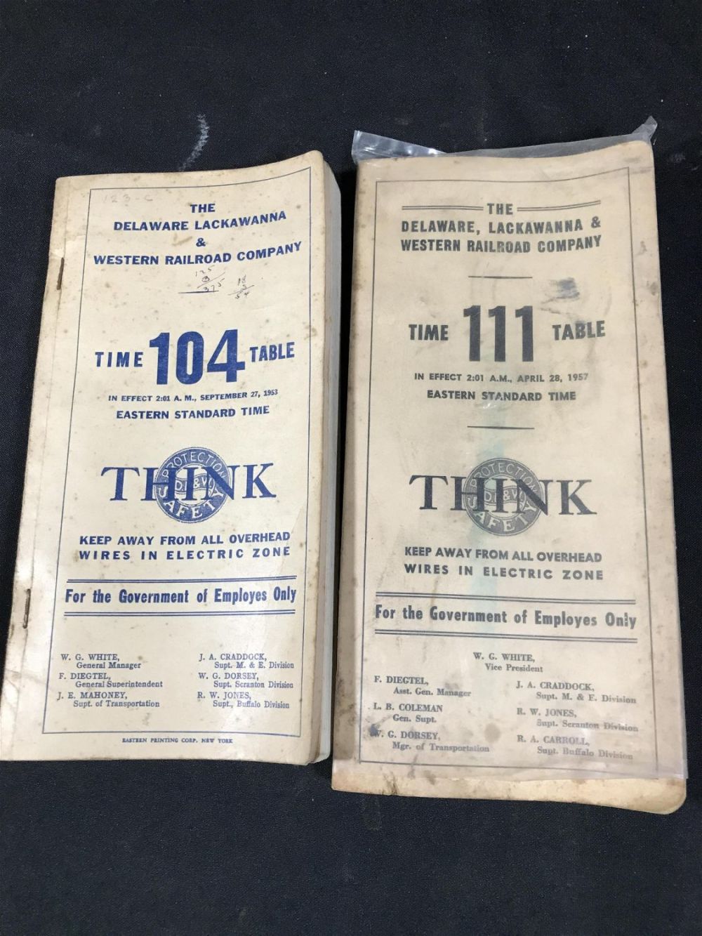 Lot 267: Delaware Lackawanna & Western RR Co. Timetables .