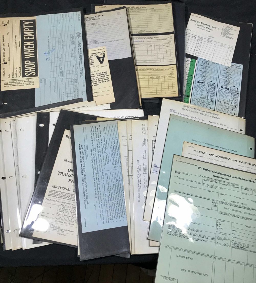 Lot 287: NYC Railroad Ephemera Collection Belfast & Moosehead Lake Railroad Co. 25 pages
