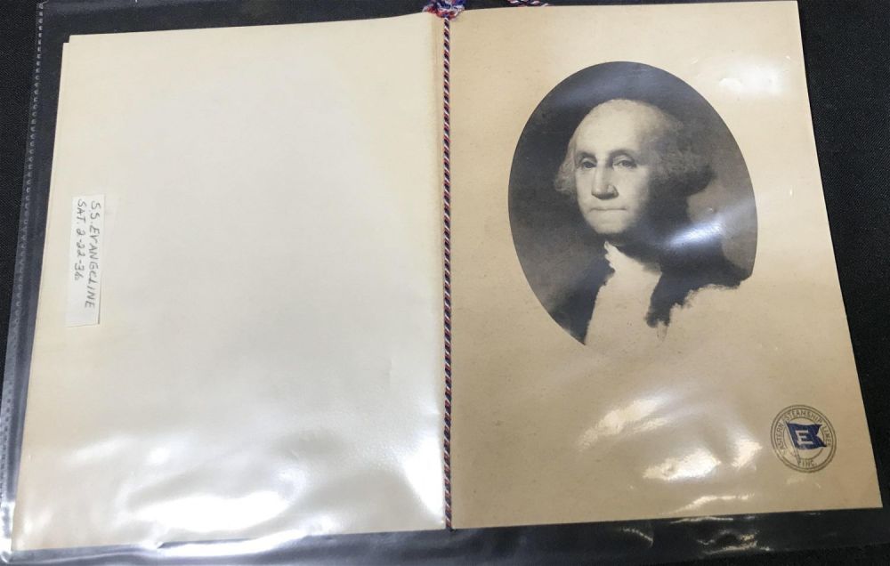 Lot 295: George Washington SS Evangeline Dinner Menu 1936