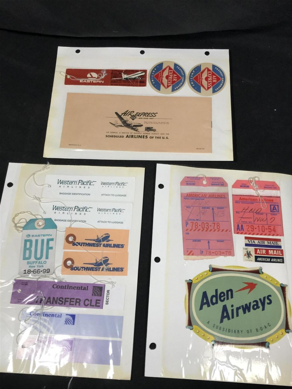 Lot 297: Vintage Airlines Luggage Tags .