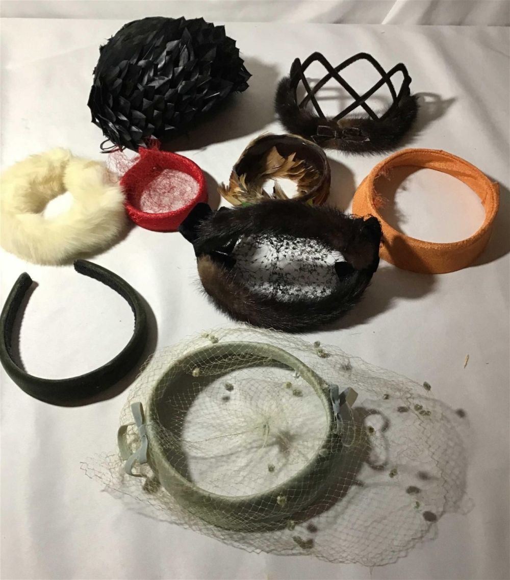 Lot 181: Hat and womenâ€™s head ware collection all vintage