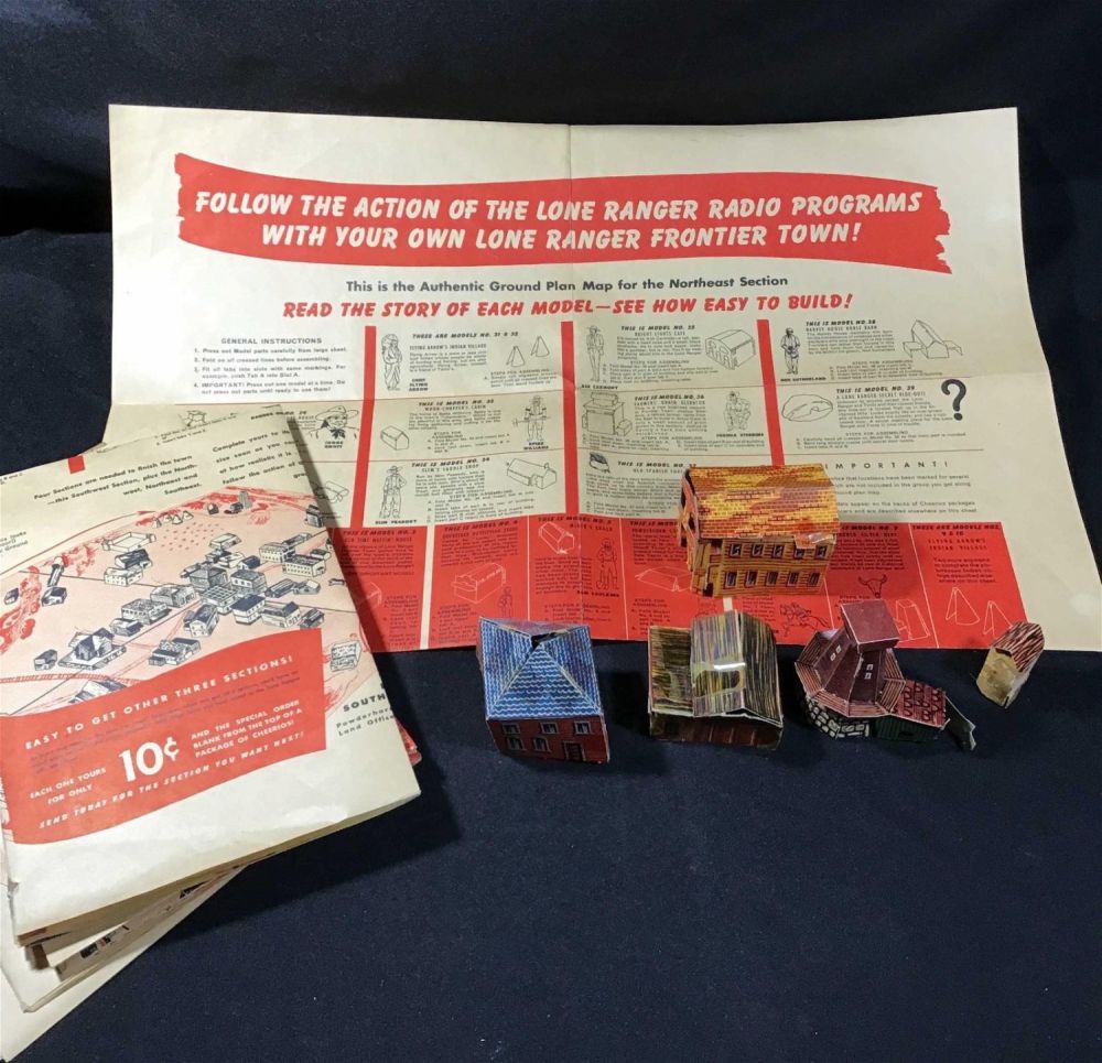 Lot 195: Cheerios collector paper buildings with multiple