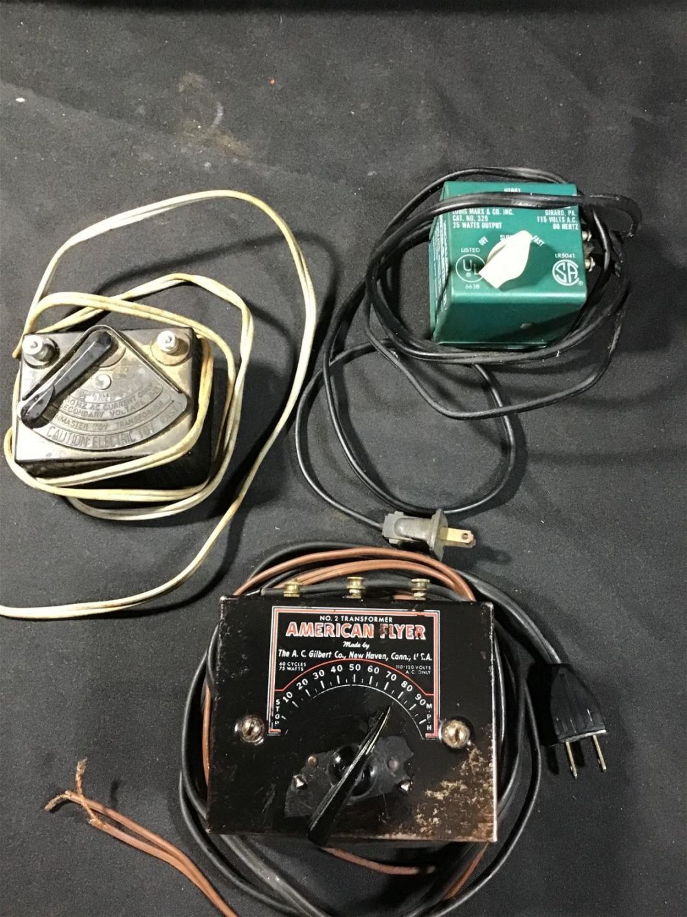 Lot 196: Three collector railroad transformers