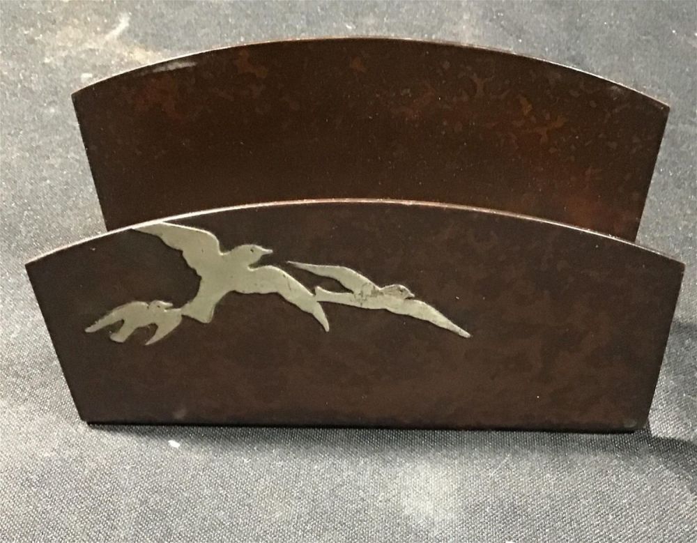 Lot 200: HEINTZ art envelope holder with Sterling silver
