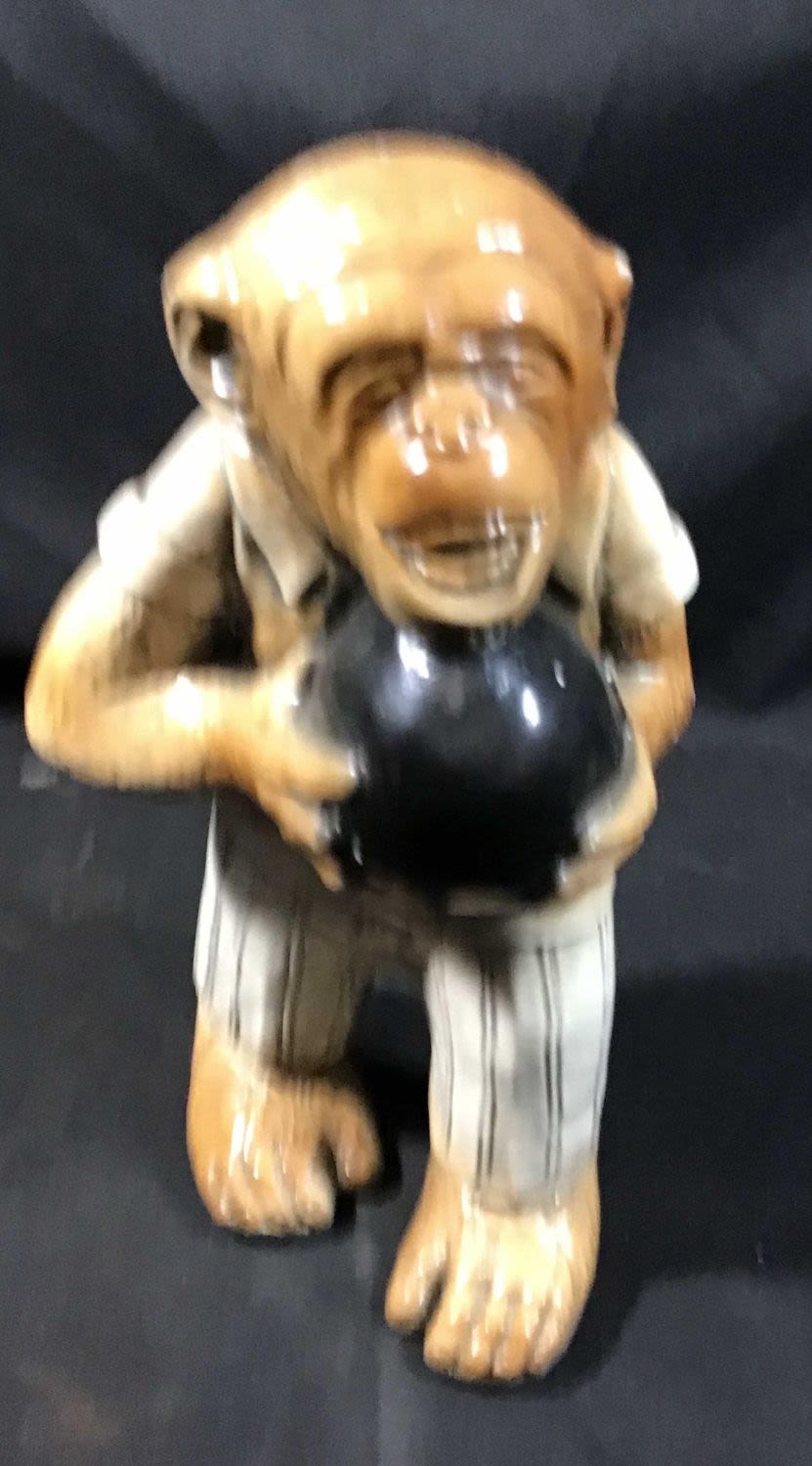 Lot 220: Funny, chalk, ware, bowling monkey
