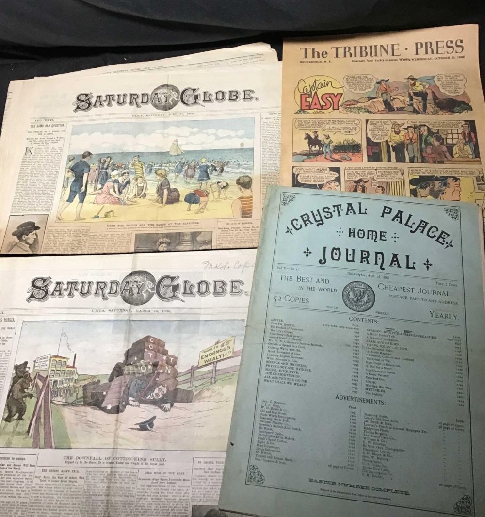 Lot 249: 1904 and 1906 Saturday globe 1959 Tribune comics
