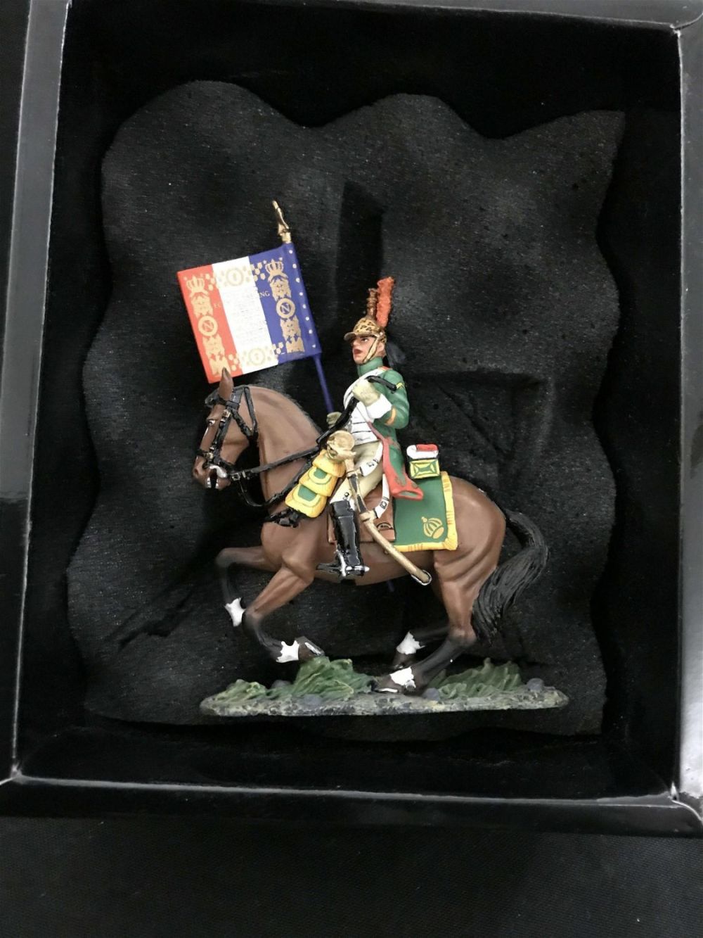 Lot 245: King & Country NA78 Napoleonic flag bearer riding