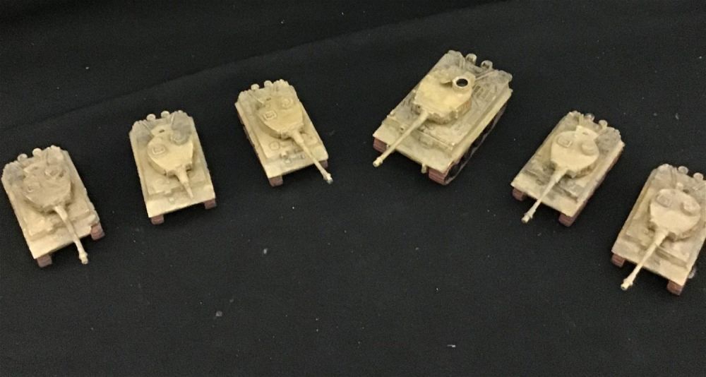 Lot 162: Vintage WW2 German Cast Tanks (6) Panzer Tiger Lot