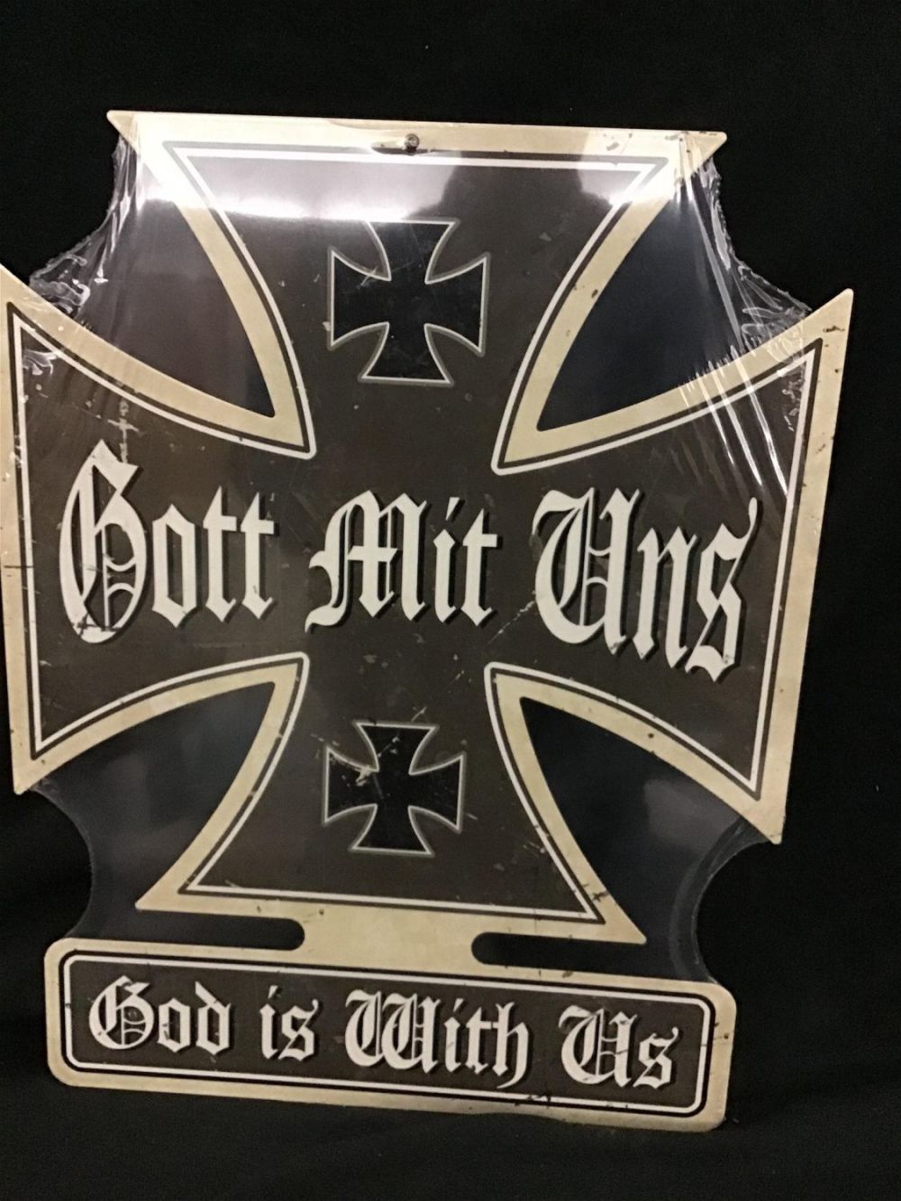 Lot 196: WWII German Gott Mit Uns Tin Sign