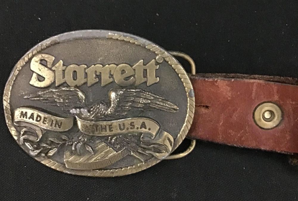 Lot 310: Starrett Made in America Belt Buckle w/ snakeskin