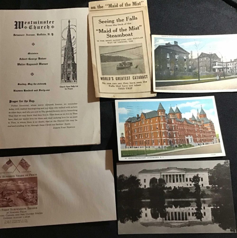 Lot 167: Vintage Buffalo Area Postcards & Bulletin